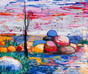 (GALERÍA MARLBOROUGH) Abraham Lacalle_Como tú, piedra_2019_Óleo sobre lienzo_178 x 211 cm_