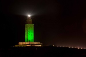 REPRO FREE 17/03/2020, A Coruña, Galicia, Spain – Tourism Ireland’s annual Global Greening initiative, to celebrate the island of Ireland and St Patrick, continues the organisation’s major first half promotional drive to grow overseas tourism in 2020. The annual initiative sees hundreds of major landmarks around the world turn green for St Patrick’s Day. PIC SHOWS: The Tower of Hércules, A Coruña, Galicia (Spain), joins Tourism Ireland’s Global Greening initiative, to celebrate the island of Ireland and St Patrick. Pic – Tourism Ireland (no repro fee) Further press info – Sinéad Grace, Tourism Ireland 087 685 9027