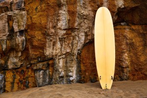 Fuerteventura La Pared beach surf board at Canary Islands Pajara of Spain