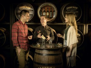 Couple whiskey tasting at Jameson Bow Street Distillery, Dublin